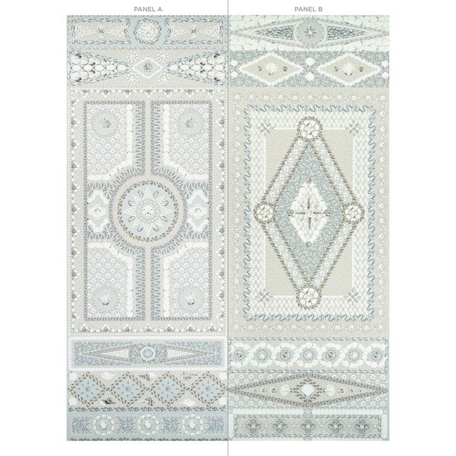 Contemporary Schumacher X Mary McDonald Shell Grotto Panel A in Seafoam For Sale - Image 3 of 6