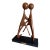 2 Feet Tall Modern Carved Wood Abstract Teakwood Figural Sculpture by Artist Cypen Lubitsh “Love Embraced” For Sale