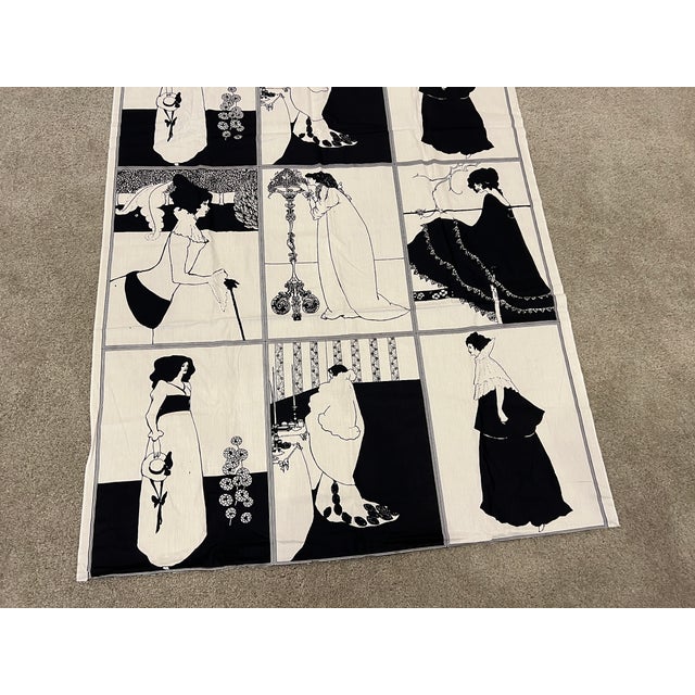 Art Nouveau Aubrey Beardsley Textile by Bloomcraft 4.5 Panel Piece For Sale - Image 10 of 15