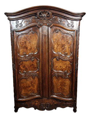 Louis XV Armoire in Marquetry, Elm and Walnut by Antoine Sertelon, 1773