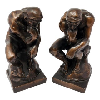 1920s Rodin Bronze Bookends- Set of 2 For Sale