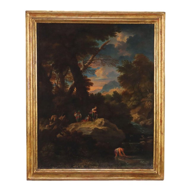 Landscape, Oil on Canvas, 17th-18th Century, Framed For Sale - Image 12 of 12