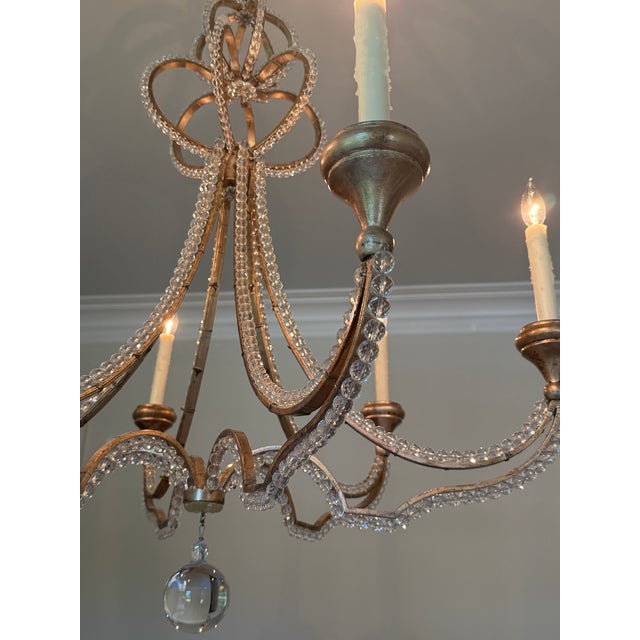 2010s Niermann Weeks for Visual Comfort Signature Milan Medium Chandelier in Venetian Gold With Crystal For Sale - Image 5 of 6