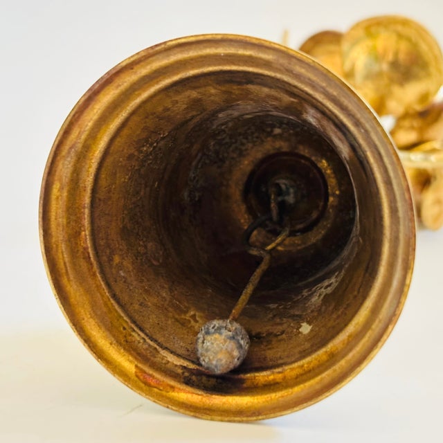 Vintage Brass Flower Bell For Sale - Image 12 of 12