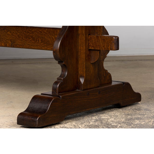 Antique French Oak Monastery Trestle Dining Table For Sale - Image 17 of 18