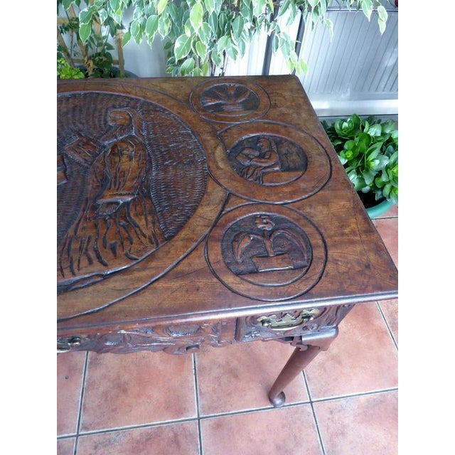 Brown Antique Georgian Mahogany Side Table, 1740 For Sale - Image 8 of 14