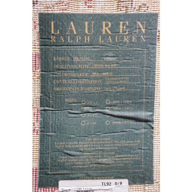 Ralph Lauren Turkish Red Beige Cross Weave Rug Runner Carpet Mat 47" For Sale - Image 12 of 13