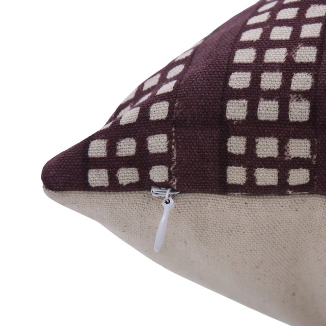 Art Deco Fabdivine Indian Block Print Cushion Cover 12x20 Inch Duck Canvas-Choco Chips For Sale - Image 3 of 4