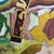 Zinke Peter, Rainbow Gold Foil Lemon Wreath with Purple Vulva, 1970s, Oil on Canvas For Sale - Image 3 of 13