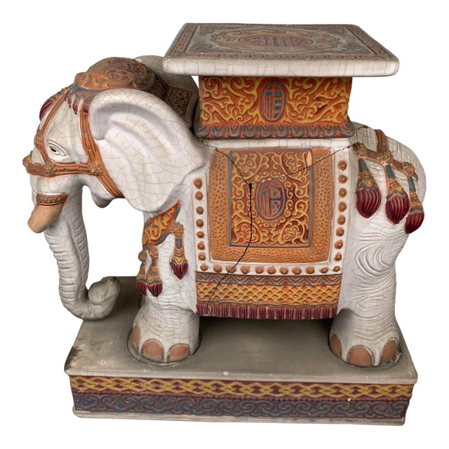Vintage Chinese Elephant Garden Seat For Sale