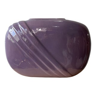Postmodern Sculptural Aubergine Glazed Ceramic Vase by Jenkins Ceramics For Sale