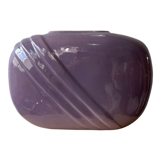 Postmodern Sculptural Aubergine Glazed Ceramic Vase by Jenkins Ceramics For Sale