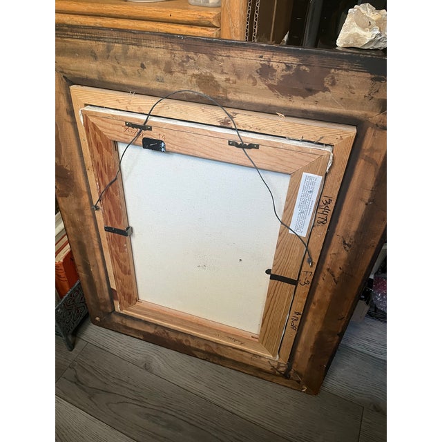1980s Original “Fawn by the Water” Painting, Stretched and Mounted in Solid Wood Ornate Vintage Frame, Signed by Artist For Sale - Image 5 of 5