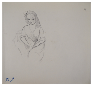 Marie Laurencin, Seated Woman, Original Pencil Drawing