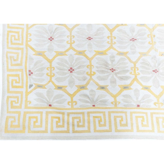 Mid-Century Modern Doris Leslie Blau Vintage Indian Dhurrie Rug For Sale - Image 3 of 9