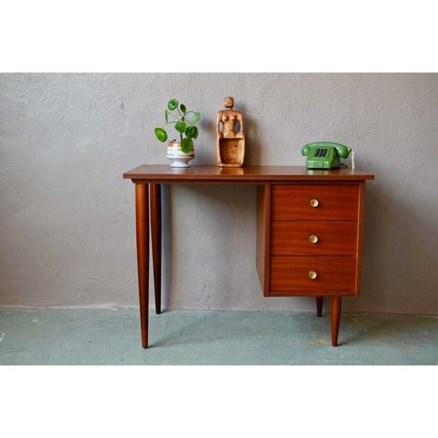 Antique Scandinavian Wooden Desk with Drawers For Sale - Image 14 of 17