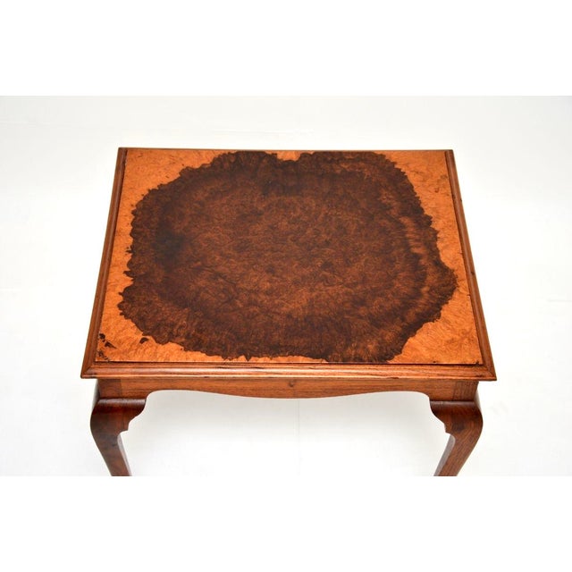 1920s Antique Burr Walnut Coffee Table, 1920 For Sale - Image 5 of 9