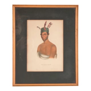 Hand-Colored Engraving of American Indians, 19th Century For Sale