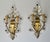 Metal Early 20th Century Banci Gilt & Silvered Bronze Sconces, Italian With Rock Crystal Floral Motif Design -Pair For Sale - Image 7 of 18