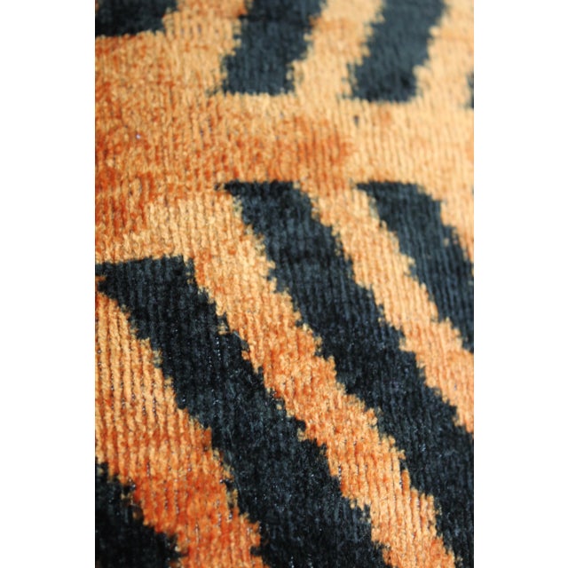 Contemporary Tiger Print Silk Velvet Handmade Pillow For Sale In Washington DC - Image 6 of 11