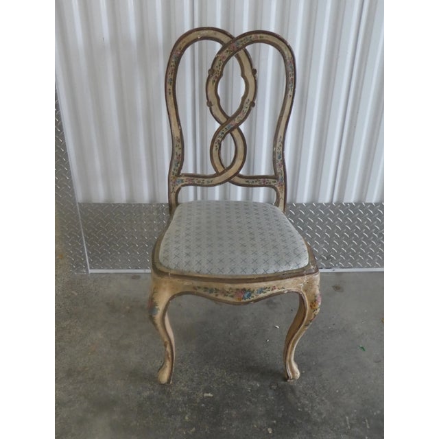 18th Century Painted Italian Side Chair sold as found in need of new upholstery showing normal signs of aging from an...