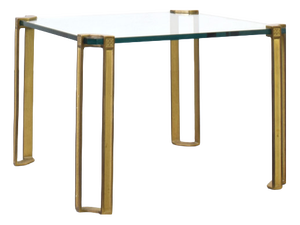 Hollywood Regency Brass and Glass Coffee Table by Peter Ghyczy, 1970s