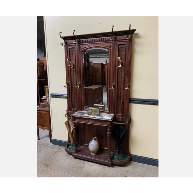 Antique Walnut Wardrobe, 1910s For Sale - Image 4 of 10