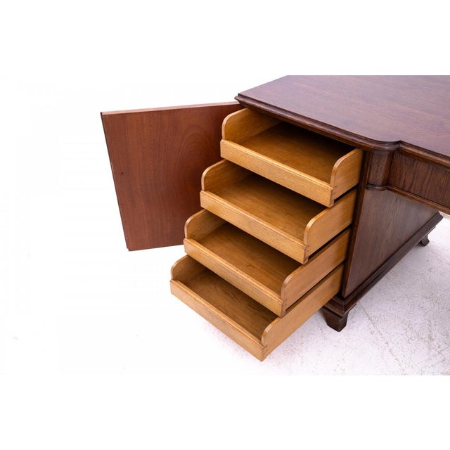 Brown Antique Desk in Walnur, Germany, 1910 For Sale - Image 8 of 14
