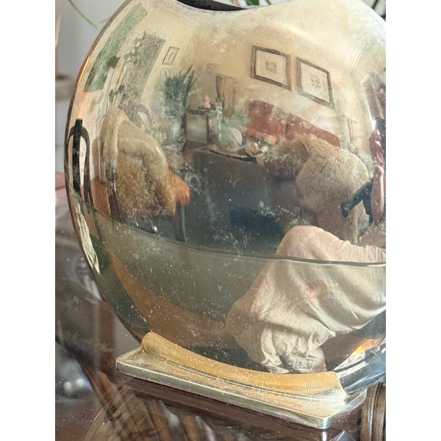Pair of 1980s Postmodern Mirrored Moon Vases For Sale - Image 12 of 12