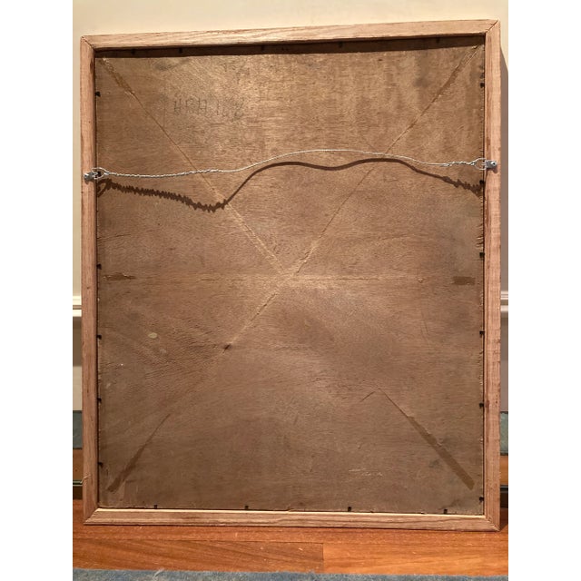 Orange Vintage Mid-Century Modern French Still Life Orange Flowers Painting For Sale - Image 8 of 11