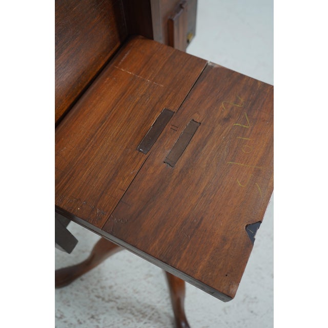 English Antique Walnut 3 Pedestal Dining Room Table For Sale - Image 10 of 12