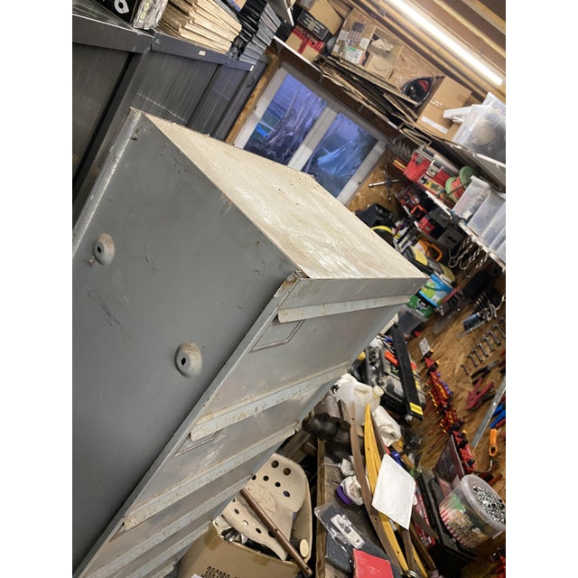 Gray Industrial Metal Storage Unit, 1950 For Sale - Image 8 of 11
