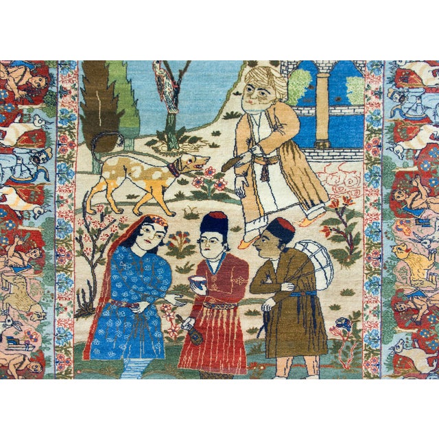 Early 20th Century Pictorial Isfahan Rug For Sale - Image 14 of 15