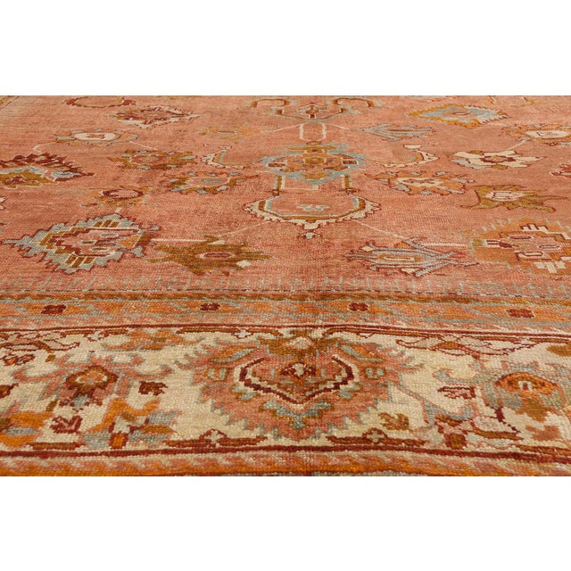 Late 19th Century Late 19th Century Turkish Oushak Rug, 11'03 X 14'08 For Sale - Image 5 of 10