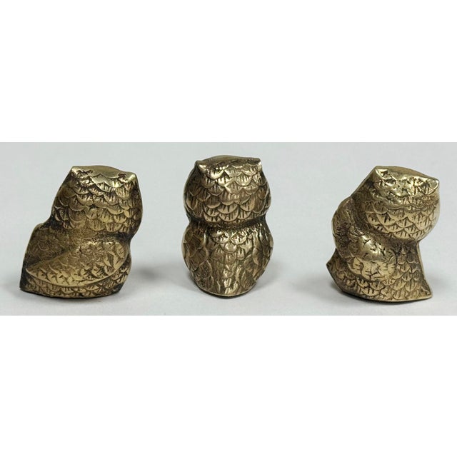 Three Brass Owl Figures* For Sale - Image 9 of 9