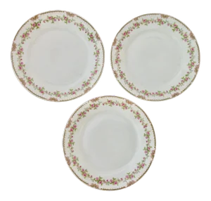 1900�s O&eg Royal Austria Floral Design Porcelain S/3 Plates