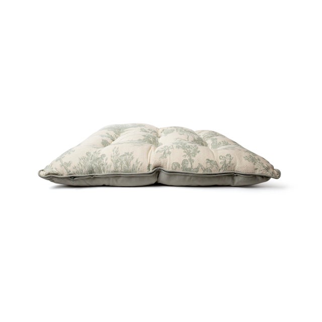 Textile Pair of Tufted Toile & Silk Euro Pillows For Sale - Image 7 of 16