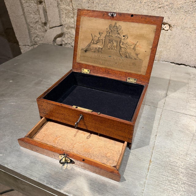 19th-Century English Artist's Watercolour Mahogany Box R. Ackermann For Sale - Image 13 of 14