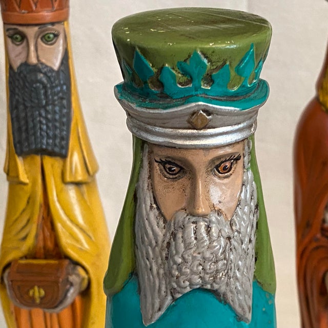 MCM Hand Painted Ceramic Figures of the Three Wise Men - Set of 3 For Sale - Image 9 of 11