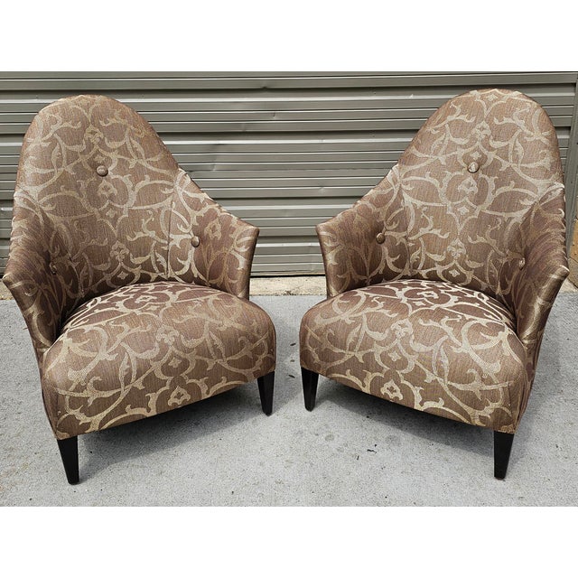 This pair of John Hutton for Donghia "Ghost" chairs combines classic and contemporary design elements with luxurious,...