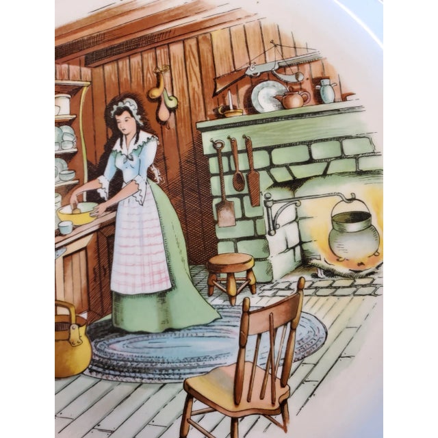 Primitive Depiction of Early American Life Plate, Taylor Smith and Taylor For Sale - Image 4 of 6