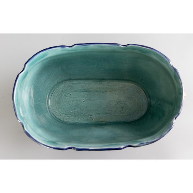 Antique Wasmuel Majolica Barbotine Sunflower Jardiniere Cachepot For Sale - Image 10 of 14