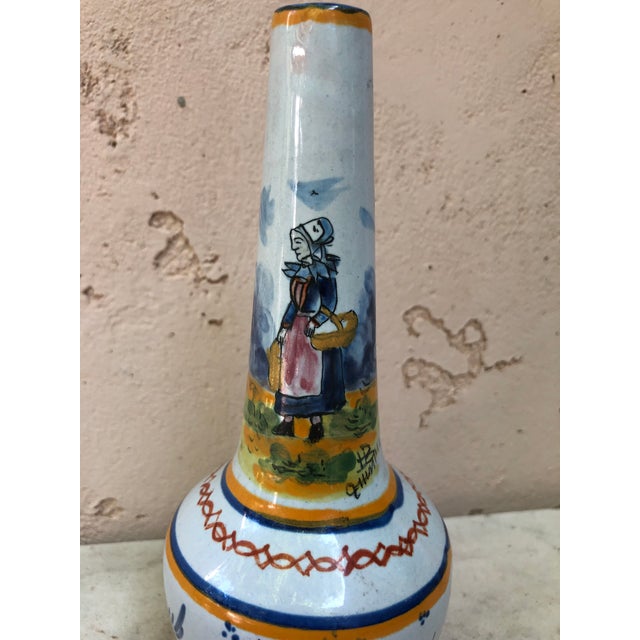 C.1900 French Faience Vase Hb Quimper For Sale In Austin - Image 6 of 8