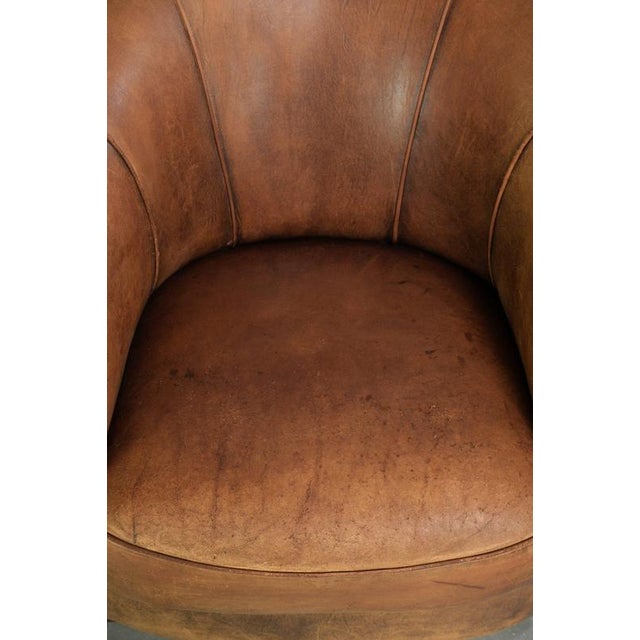 Vintage Sheepskin Club Armchair For Sale - Image 6 of 15