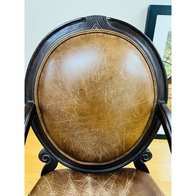 Bernhardt Oval Back Regency Style Nail Head Accent Armchair For Sale In New York - Image 6 of 11