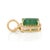 Metal Art Deco Charm 1.55ct Emerald Diamond Halo Pendant in 14k Yellow Gold For Sale - Image 7 of 14