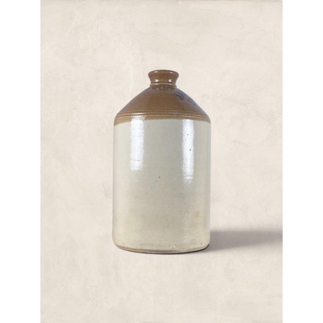 1900 - 1909 Antique English Stoneware Keighley Spirit Flagon For Sale - Image 5 of 6