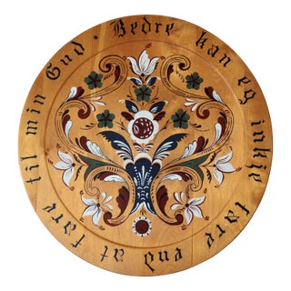 Mid Century Norwegian Wood Plate For Sale