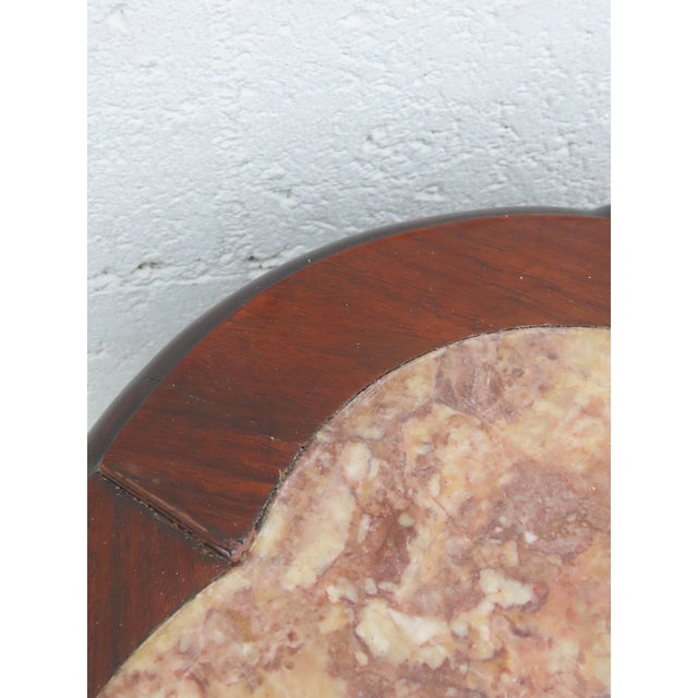 Early 1900s Oriental Heavy Carved Flower Statue Stand Side Table 6338 For Sale - Image 13 of 17