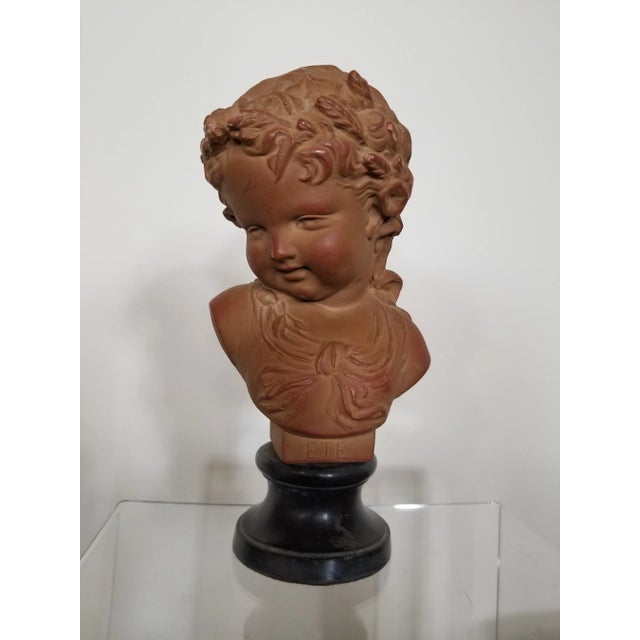 1960s Small French Style Terracotta Bust For Sale In San Antonio - Image 6 of 8